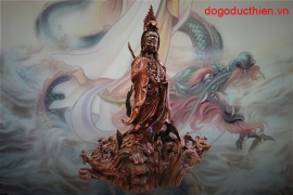 Tượng Quan Âm Đẹp - Quan Âm Cưỡi Rồng - Gỗ Trắc Cực Kỳ Quý Hiếm