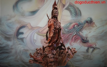 Tượng Quan Âm Đẹp - Quan Âm Cưỡi Rồng - Gỗ Trắc Cực Kỳ Quý Hiếm