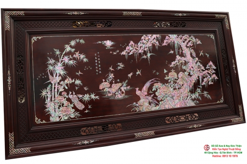 Tranh Bách Điểu Triều Phụng Khảm Ốc Đẹp ( Loại Lớn Đặc Biệt )
