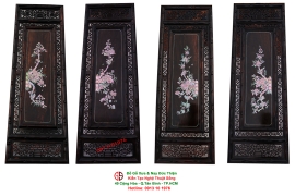 Tranh Tứ Qúy Gỗ Mun Cẩn Ốc Đẹp Hiếm Có