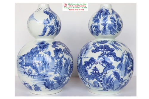 Cặp Gốm Sứ Hồ Lô 