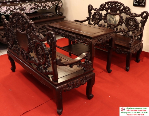 Bộ Bàn Ghế Đoàn Kỷ Mai Cài Chữ Thọ