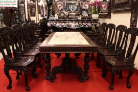 Bộ Bàn Ăn Mặt Đá Tàu - Chân Kỳ Lân