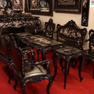 Siêu Phẩm hàng hiếm - Bộ Bàn Ghế Louis Khảm Tích Tam Quốc
