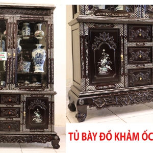 Tủ Bày Đồ Cổ, Tủ Rượu Đẹp Khảm Ốc Sà Cừ