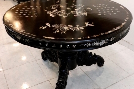Bàn Cù Lá Cồ Gỗ Trắc Khảm Ốc - Quý Hiếm