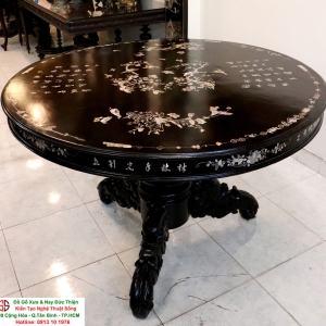 Bàn Cù Lá Cồ Gỗ Trắc Khảm Ốc - Quý Hiếm