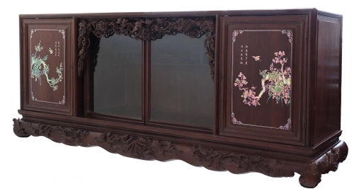 Tủ Chè Xưa Khảm Ốc Đẹp - Cảnh Mai Treo