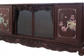 Tủ Chè Xưa Khảm Ốc Đẹp - Cảnh Mai Treo