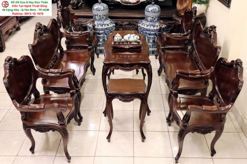 Bộ Bàn Ghế Louis Gỗ Cẩm Lai Quý Hiếm - Giá Rẻ Đặc Biệt - MS02