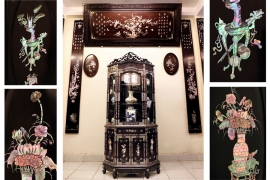 Tủ Góc Bày Đồ Gỗ Gụ Khảm Ốc Loại Đẹp