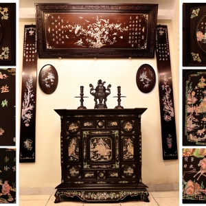 Tủ Thờ Nhị Thập Tứ Hiếu Gỗ Gụ Đẹp