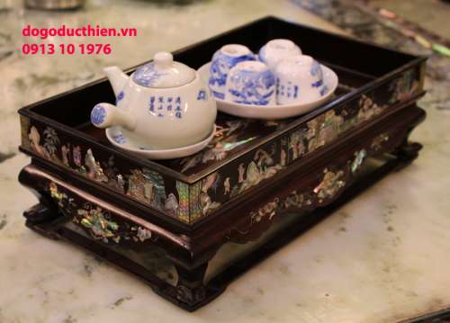 Khay Trà Gỗ Cẩm Lai Cẩn Ốc Đẹp