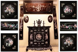 Tủ Thờ Khảm Ốc Gỗ Gụ Đẹp