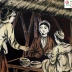 Tranh Chợ Quê  - Tranh Sơn Mài Thiếp Vàng - Cẩn Gỗ - Độc Hiếm