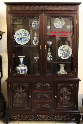 Tủ Bày Đồ Cổ Xưa - Chạm Tùng Mai MS 02