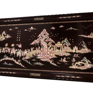TRANH GỖ GỤ KHẢM ỐC - VINH QUY BÁI TỔ