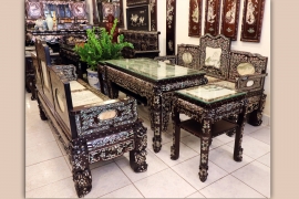 Trường Kỷ Tam Sơn Khảm Ốc Đẹp Theo Lối Tàu