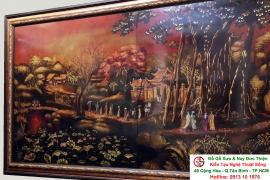 Tranh Sơn Mài Cảnh Đồng Quê