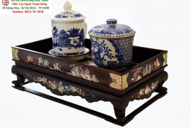 Khay Trà Rượu Khảm Ốc Xà Cừ Đẹp