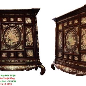 Tủ Thờ Gỗ Cẩm Lai Khảm Ốc Tích Thập Nhị Tứ Hiếu