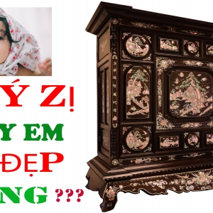 Tủ Thờ Khảm Ốc Nhị Thập Tứ Hiếu ( Gỗ Gụ - Thợ Huế Đóng )