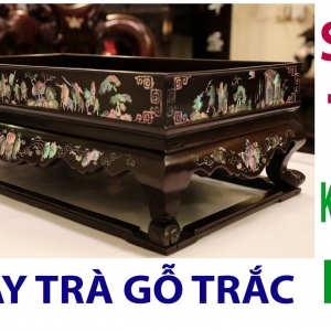 Khay Trà Gỗ Trắc Khảm Ốc - [[ SIÊU TO KHỔNG LỒ ]] - ÍT GẶP