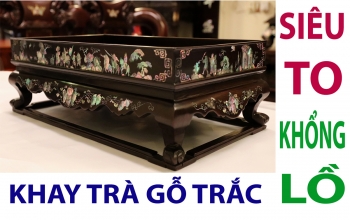 Khay Trà Gỗ Trắc Khảm Ốc - [[ SIÊU TO KHỔNG LỒ ]] - ÍT GẶP