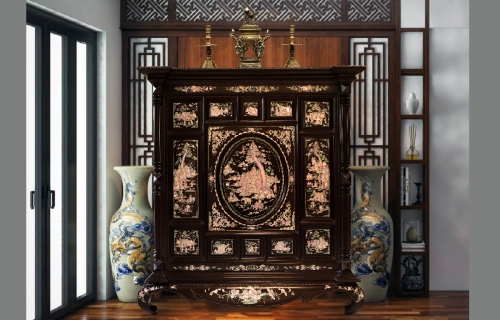 Tủ Thờ Gỗ Gụ Khảm Ốc Đep (Tích 