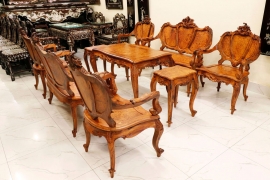 Bộ Bàn Louis Pháp Cẩm Nu Siêu Đẹp  - [[ Đỉnh Của Đỉnh ]] - RẤT ĐÁNG SƯU TẦM