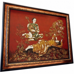 Tranh Sơn Mài  Vỏ Trứng Thếp Vàng