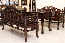 Trường Kỷ Huế Chạm Khắc Khảm Nổi Đẹp Xuất Sắc