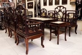 BỘ BÀN GHẾ MÓC TÀU 8 MÓN GỖ GỤ TA...