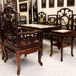 BỘ BÀN GHẾ MÓC TÀU 8 MÓN GỖ GỤ TA...