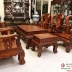 Bộ Bàn Ghế Phòng Khách Gỗ Cẩm Lai 10 Món Tay 14 Chạm Đào Cực Đẹp