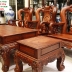 Bộ Bàn Ghế Phòng Khách Gỗ Cẩm Lai 10 Món Tay 14 Chạm Đào Cực Đẹp