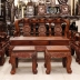Bộ Bàn Ghế Phòng Khách Gỗ Cẩm Lai 10 Món Tay 14 Chạm Đào Cực Đẹp