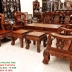 Bộ Bàn Ghế Phòng Khách Gỗ Cẩm Lai 10 Món Tay 14 Chạm Đào Cực Đẹp