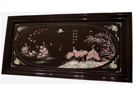 Tranh Hạc Gỗ Gụ Khảm Ốc Đẹp