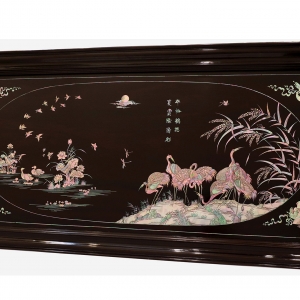 Tranh Hạc Gỗ Gụ Khảm Ốc Đẹp
