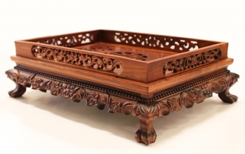 Khay Trà Gỗ Cẩm Chạm Khắc Đẹp Size Nhỏ