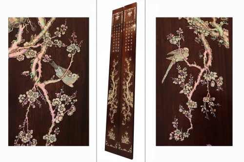 Đôi Câu Đối Khảm Ốc - Tích Mai Điểu