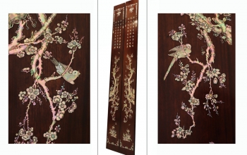 Đôi Câu Đối Khảm Ốc - Tích Mai Điểu