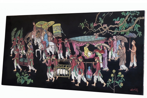 Tranh Sơn Mài ( Vinh Quy Bái Tổ )
