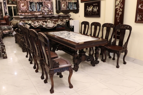 Bàn Ăn Mặt Đá Chân Kỳ Lân