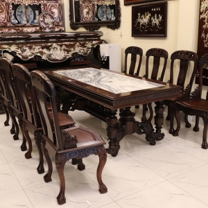 Bàn Ăn Mặt Đá Chân Kỳ Lân