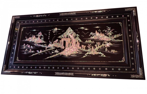 TRANH GỖ GỤ KHẢM ỐC [[  THIÊN HẠ THÁI BÌNH ]]