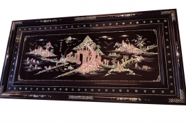 TRANH GỖ GỤ KHẢM ỐC [[  THIÊN HẠ THÁI BÌNH ]]