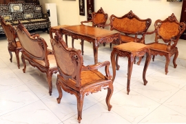 BỘ BÀN GHẾ LOUIS CẨM NU SIÊU PHẨM