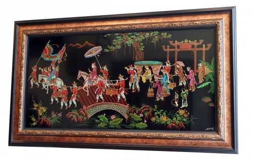 TRANH SƠN MÀI VINH QUY BÁI TỔ ĐẸP